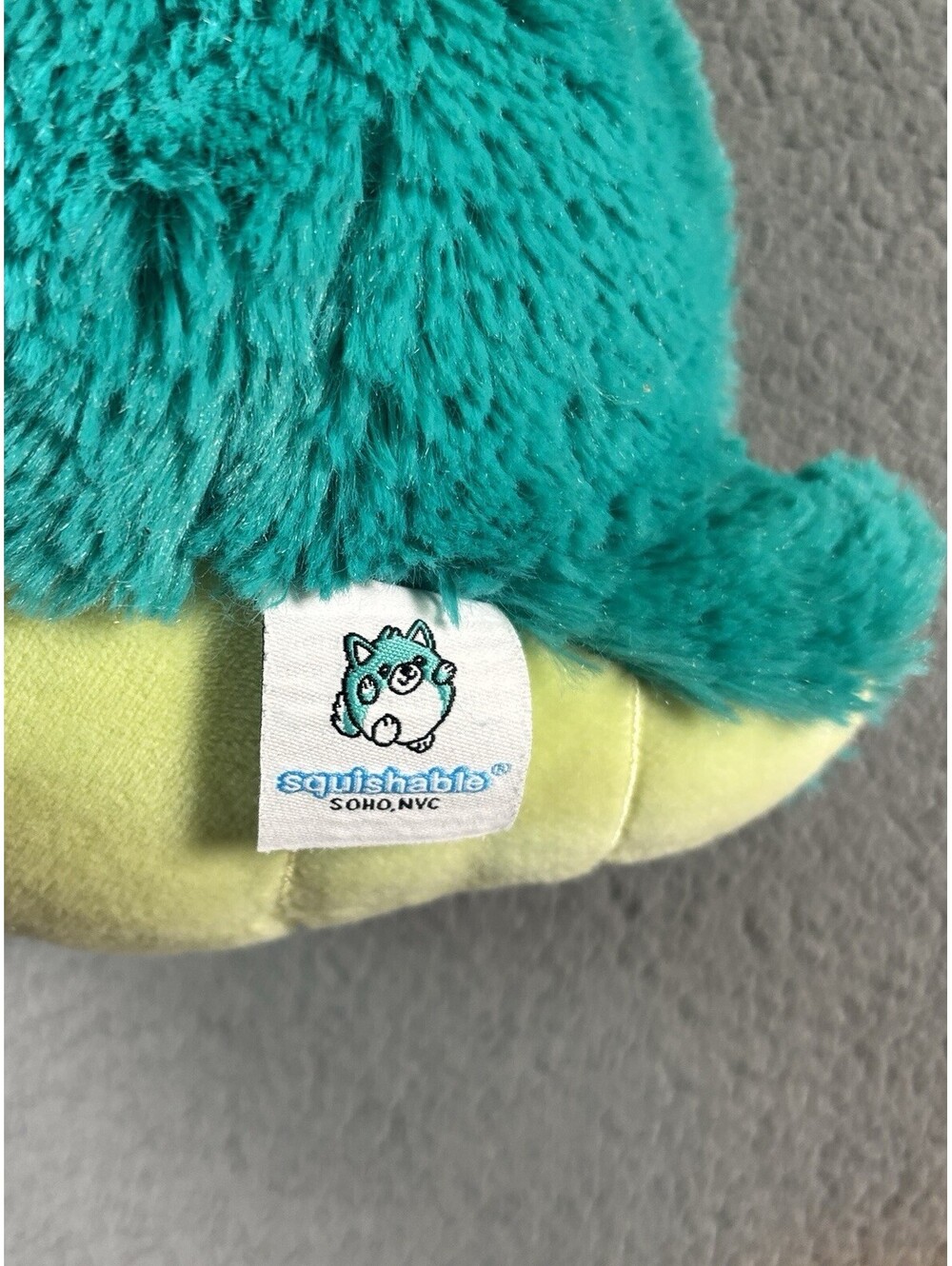 Squishable Trex Dinosaur Blue Green Plush Chubby Teal Stuffed Animal Toy 12" - Picture 4 of 6